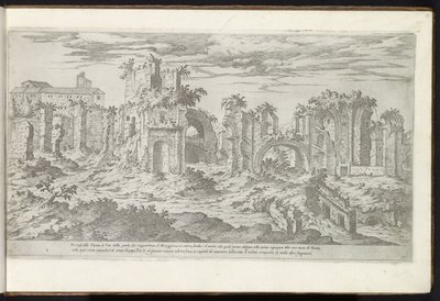 Ruïnes van de Thermen van Titus te Rome door Etienne Duperac