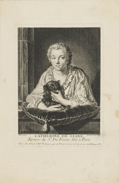 Portret van de actrice Madame Quinault-Dufresne 1705-1767, ca. 1750 door Etienne Fessard