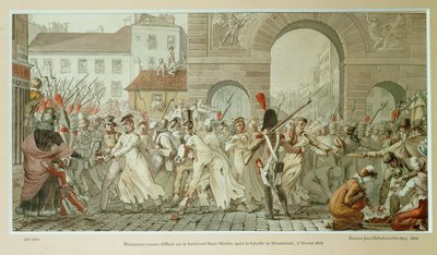 Na de slag bij Montmirail ... (gravure) door Etienne Jean Delecluze