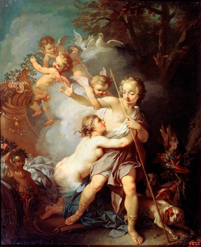 Venus en Adonis, 1750s door Étienne Jeaurat