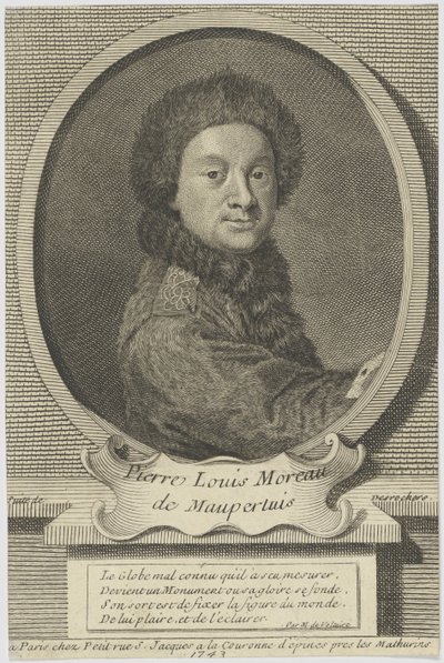 Pierre Louis Moreau de Maupertuis 1698-1759, 1743 door Etienne Jehandier Desrochers