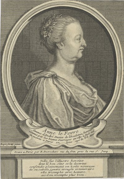 Portret van Anne Dacier née Le Fèvre 1647-1720 door Etienne Jehandier Desrochers
