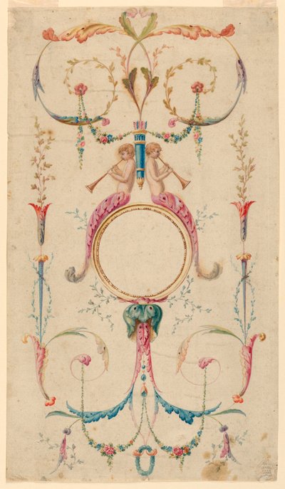 Tekening, paneeldecoratie, ca. 1780 door Etienne de Lavallee-Poussin