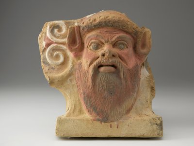 Antefix in de vorm van een satershoofd door Etruscan