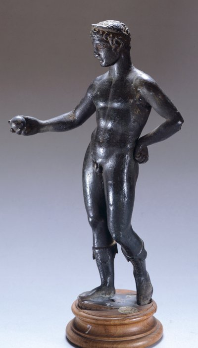 Bronzen figuur die een offer brengt. Etruskische beschaving, 4e eeuw v.Chr. door Etruscan