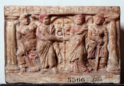 Terracotta urn uit Chiusi, Italië - 2e eeuw v.Chr. door Etruscan