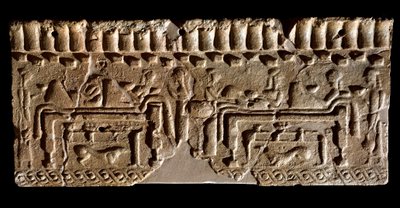 Terracotta fries met een banketscène, 580 v.Chr. door Etruscan