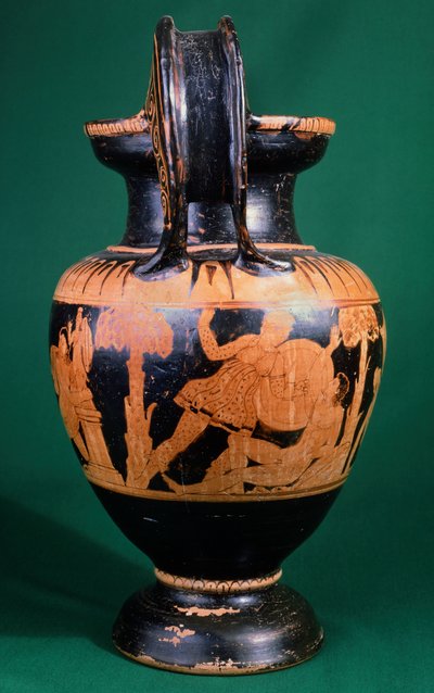 Volutekrater door de Schilder van Mainz, met een strijd tussen een krijger en een amazone door Etruscan