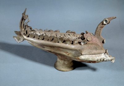 Etruskische kunst: terracotta scheepsmodel uit Ardee in Etrurië, 3e eeuw v.Chr. door Etruscan Etruscan