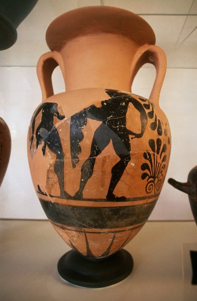 Etruskische zwart-figurige vaas, van Roselle archeologische site, Toscane, Italië door Etruscan Etruscan