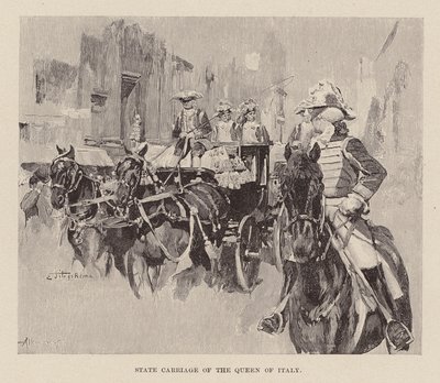 Staatskoets van de Koningin van Italië door Ettore Tito