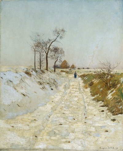 Holweg in de winter door Eugen Jettel