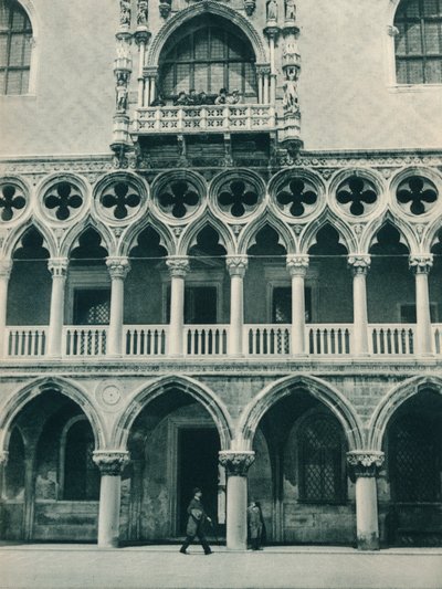 Deel van het Dogenpaleis, Venetië, Italië, 1927 door Eugen Poppel