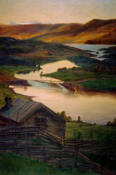 Van Fossheim, Valdres, schets door Eugen Prinz von Schweden