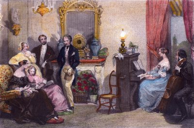 Familieconcert, Scène uit In de Zomer in Parijs door Jules Janin door Eugene Louis Lami