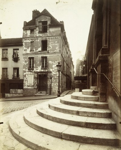 Rue de la Montagne-Sainte-Geneviève door Eugène Atget