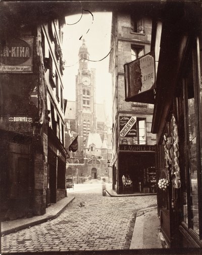 Rue de la Montagne Sainte-Geneviève door Eugène Atget