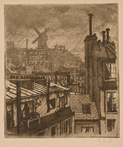 Montmartre, de Moulin de la Galette door Eugene Bejot