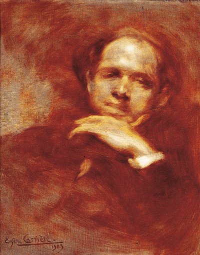 Portret van Pau Casals, cellist, dirigent en Spaanse componist (1876-1973) 1903 door Eugène Carrière