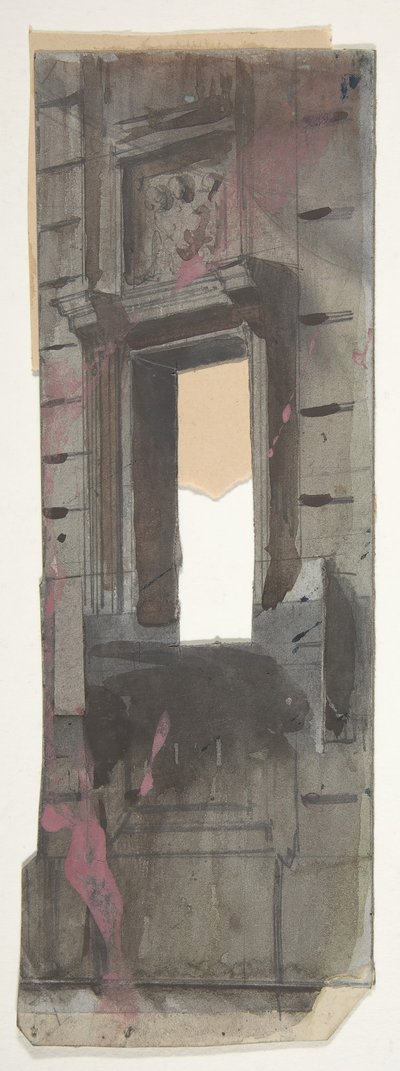 Ontwerp voor een toneelset in de Opéra, Parijs, 1828-90 door Eugene Ciceri