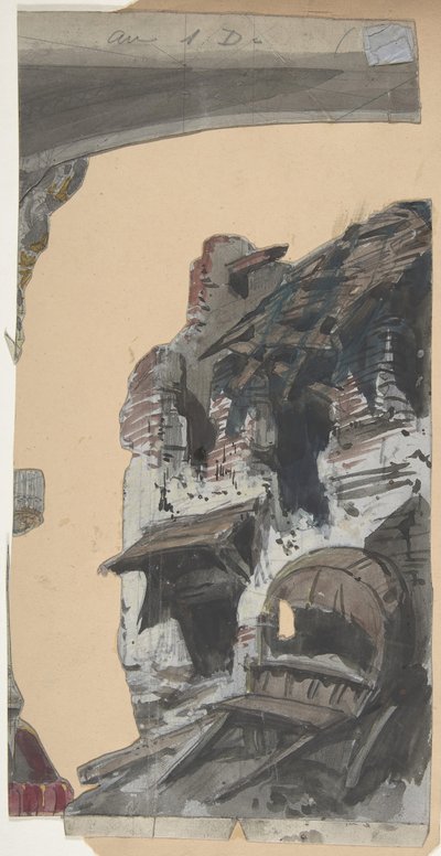 Ontwerp voor een toneeldecor in de Opéra, Parijs door Eugene Ciceri