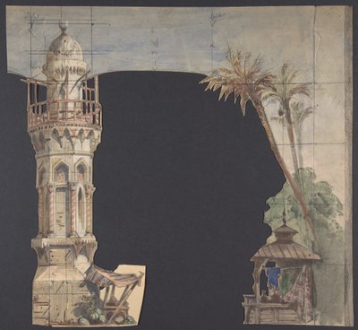 Ontwerp voor een Toneelset in de Opéra, Parijs door Eugene Ciceri