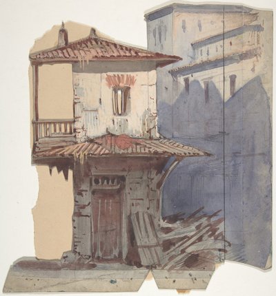 Ontwerp voor een Toneelset in de Opéra, Parijs, 1830-90 door Eugene Ciceri