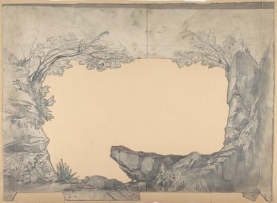 Ontwerp voor een toneelset bij de Opéra, Parijs, 1830-90 door Eugene Ciceri