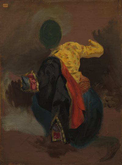 Figuur in Turkse klederdracht door Eugene Delacroix