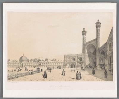 Entree van de Vrijdagmoskee van Isfahan door Eugene Flandin