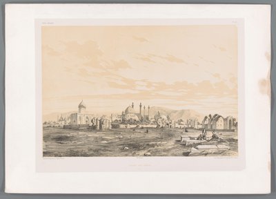 Takht-e-Foulad, begraafplaats in Isfahan door Eugene Flandin