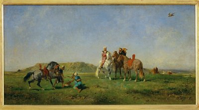 Chasse au faucon en Algerie - Jagen met valken in ... door Eugène Fromentin