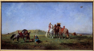 Valkenjacht in Algerije door Eugène Fromentin