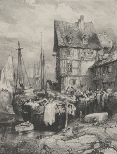 Interieur van een haven, 1833 door Eugene Isabey