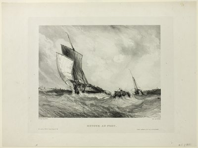 Terugkeer naar de haven, plaat twee uit Zes Marines door Eugene Isabey