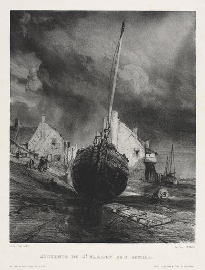 Zes Mariniers: Souvenir de Saint Valéry sur Somme door Eugene Isabey