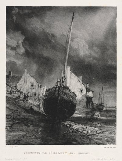 Zes Mariniers: Souvenir de Saint Valéry sur Somme door Eugene Isabey
