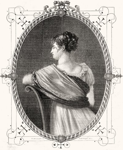 Portret van Madame Recamier, gegraveerd door Antoine Auguste Ernest Hebert door Eugene Joseph Viollat