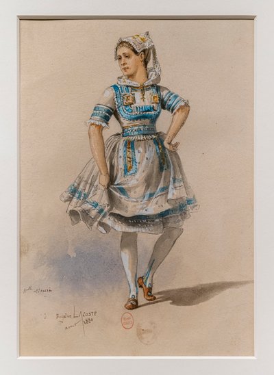 De Korrigane. Ballet van Charles-Marie Widor, kostuummodel. 1880, pen, aquarel en gouache op papier. door Eugene Lacoste