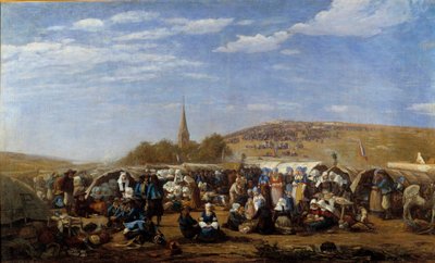 Een vergeving aan Saint Anne la Palud in 1858 door Eugene Louis Boudin