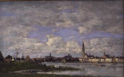 Antwerpen vanaf de Punt van Vlaanderen door Eugene Louis Boudin