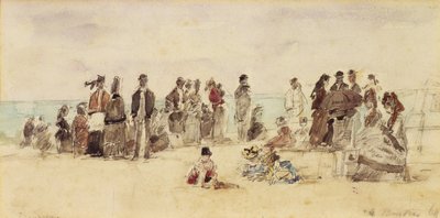 Strandscène, 1864 door Eugene Louis Boudin