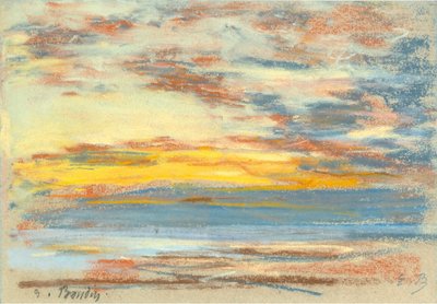 Kustlijn en lucht, ca. 1890 door Eugene Louis Boudin