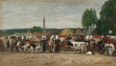 Beurs in Bretagne door Eugene Louis Boudin