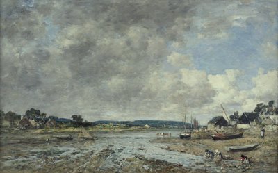 Landschap met wasvrouwen, 1873 door Eugene Louis Boudin