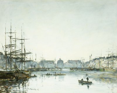 Le Havre, Le Bassin du Commerce, 1894 door Eugene Louis Boudin