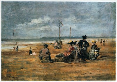 Op het strand, 1880 door Eugene Louis Boudin