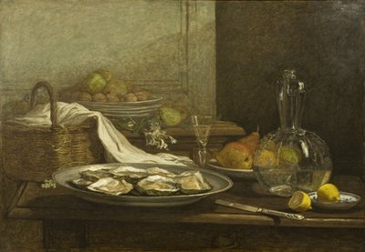 Stilleven met Oesters, c.1850 door Eugene Louis Boudin