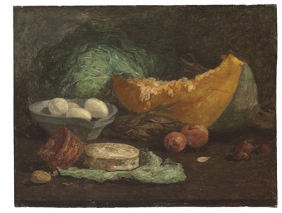 Stilleven met eieren en pompoen, ca. 1853-56 door Eugene Louis Boudin