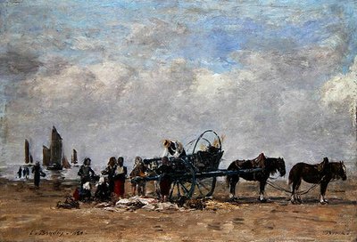 De viskar, Berck door Eugene Louis Boudin